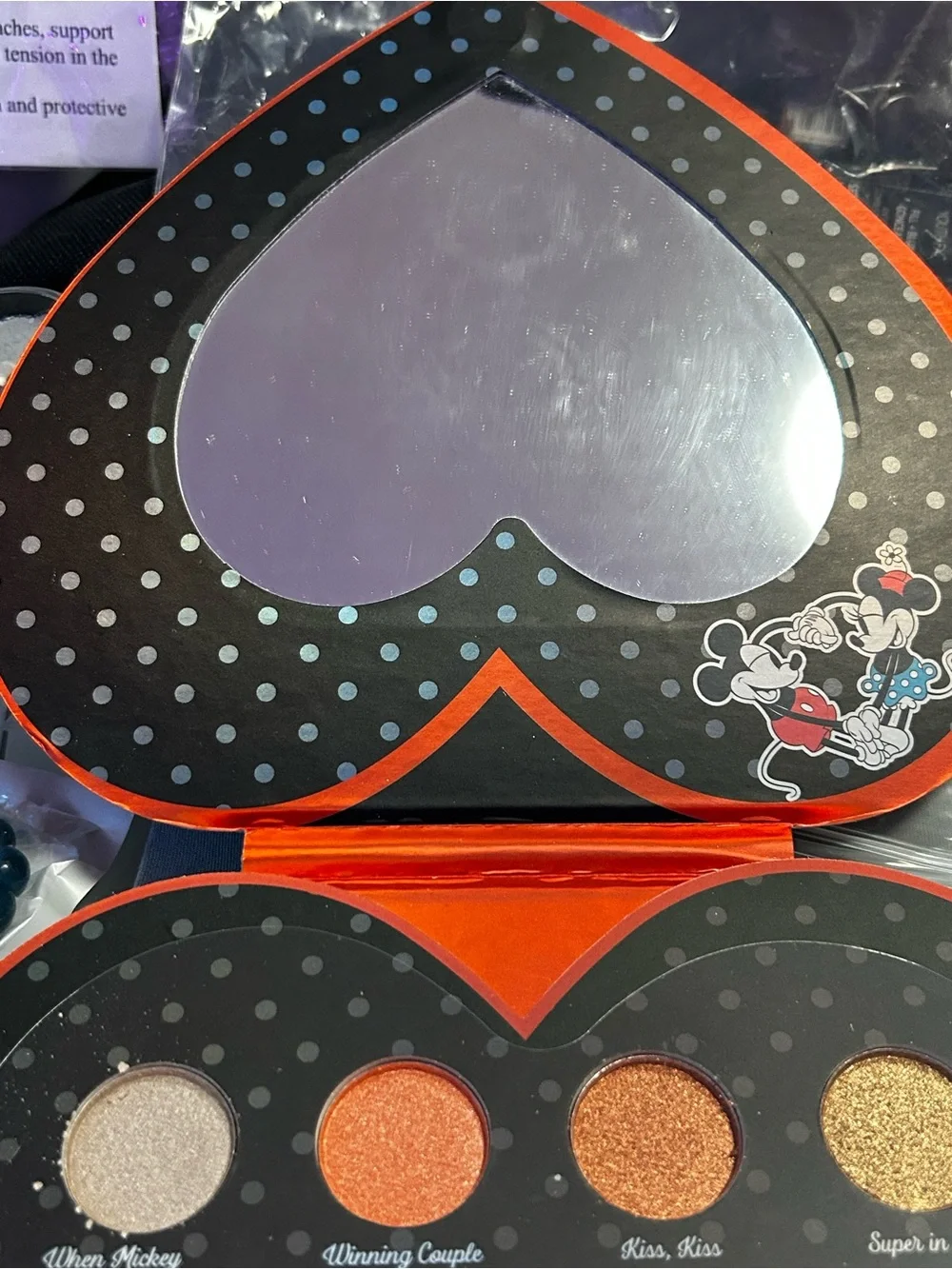 Disney Mickey Mouse Heart-Shaped Red & Black Eyeshadow Palette